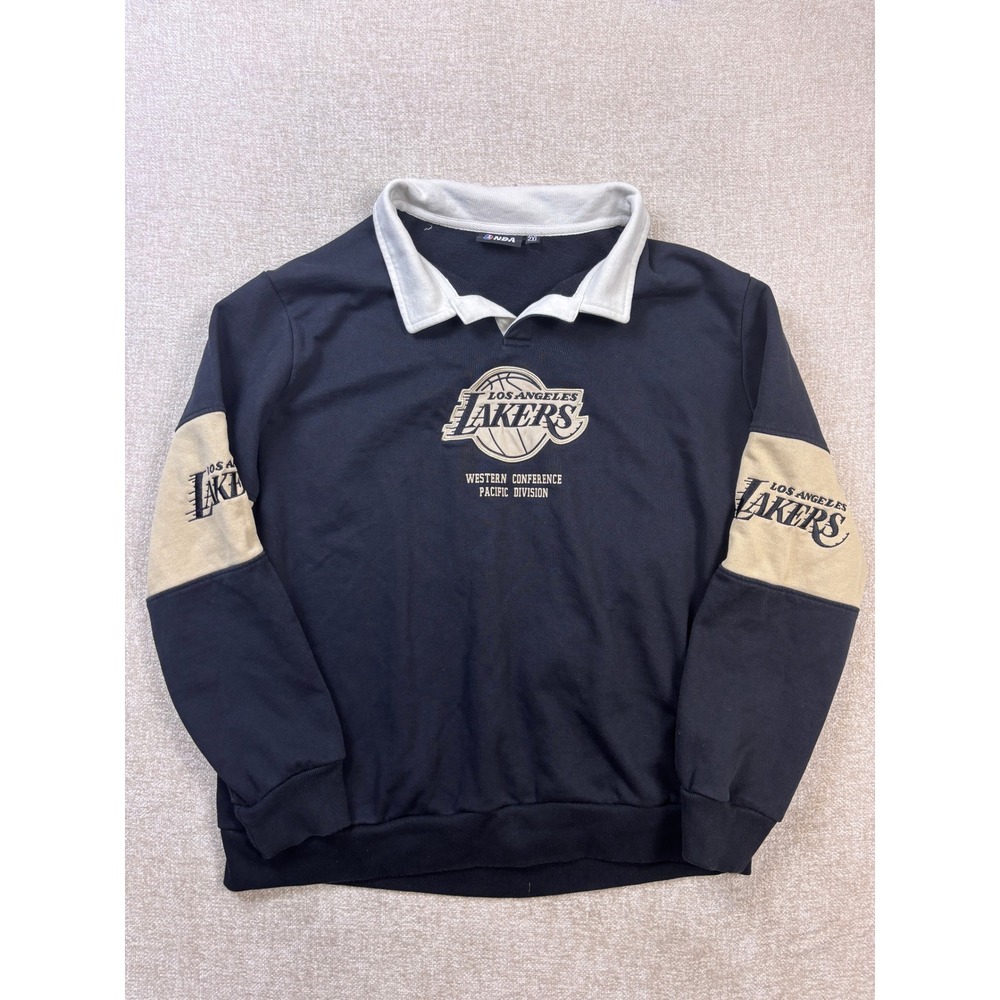 NBA Los Angeles Lakers Primark Polo Collar Sweatshirt Navy Blue Mens 2XL